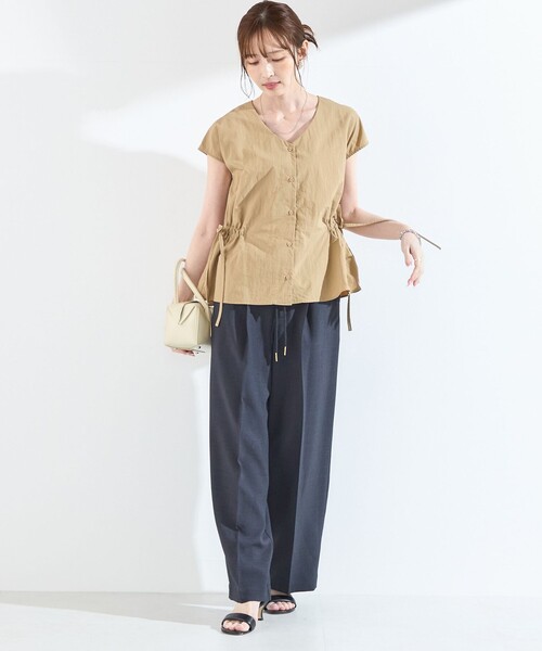SHIPS Colors(シップス カラーズ)の「SHIPS Colors:〈洗濯機可能〉リネン ライク イージー パンツ◇(その他パンツ・レディース・ベージュ/ネイビー/カーキ/グレー・SMALL/MEDIUM/LARGE)」の18枚目の写真