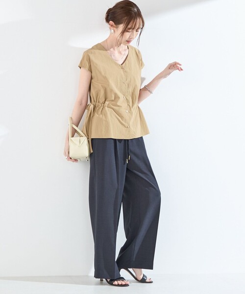 SHIPS Colors(シップス カラーズ)の「SHIPS Colors:〈洗濯機可能〉リネン ライク イージー パンツ◇(その他パンツ・レディース・ベージュ/ネイビー/カーキ/グレー・SMALL/MEDIUM/LARGE)」の19枚目の写真