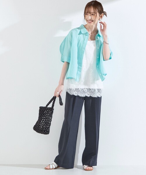 SHIPS Colors(シップス カラーズ)の「SHIPS Colors:〈洗濯機可能〉リネン ライク イージー パンツ◇(その他パンツ・レディース・ベージュ/ネイビー/カーキ/グレー・SMALL/MEDIUM/LARGE)」の20枚目の写真