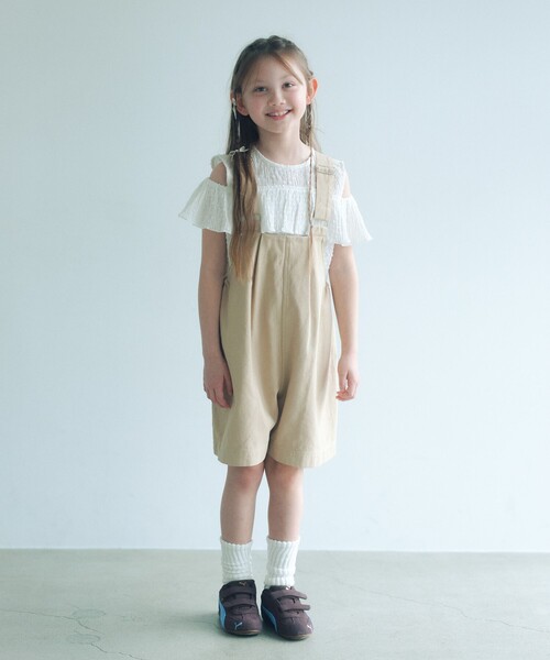 green label relaxing（グリーンレーベルリラクシング）の「【COOL CHIC GIRLS STYLE】ラッフルショートスリーブ / キッズ  120cm-160cm（シャツ/ブラウス・キッズ・ホワイト/ライラック・150cm/120cm/160cm/130cm/140cm）」の7枚目の写真
