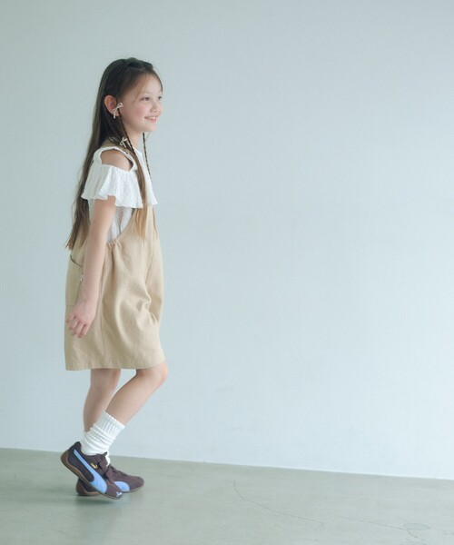 green label relaxing（グリーンレーベルリラクシング）の「【COOL CHIC GIRLS STYLE】ラッフルショートスリーブ / キッズ  120cm-160cm（シャツ/ブラウス・キッズ・ホワイト/ライラック・150cm/120cm/160cm/130cm/140cm）」の8枚目の写真