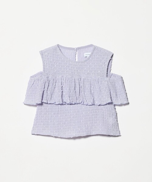 green label relaxing（グリーンレーベルリラクシング）の「【COOL CHIC GIRLS STYLE】ラッフルショートスリーブ / キッズ  120cm-160cm（シャツ/ブラウス・キッズ・ホワイト/ライラック・150cm/120cm/160cm/130cm/140cm）」の9枚目の写真