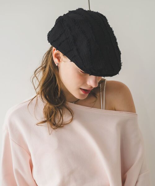 RETRO GIRL（レトロガール）の「ハンチング（ハンチング/ベレー帽・レディース・ブラック系その他/ベージュ/ブラック・ONE SIZE）」の2枚目の写真