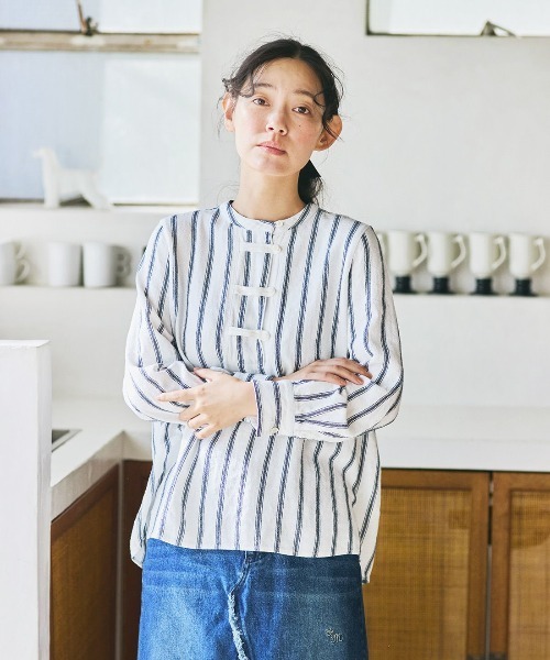and myera(アンド マイラ)の「and myera キッチンクロスみたいなブラウス(シャツ/ブラウス・レディース・ホワイト系その他・LL/L/M)」の1枚目の写真