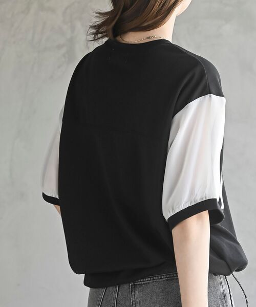 rps(アールピーエス)の「異素材ラインスリーブT(Tシャツ/カットソー・レディース・オフホワイト/ブラック・フリー)」の18枚目の写真