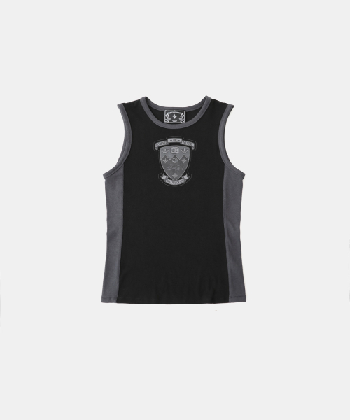 BADBLOOD(バッドブラッド)の「ワークショップシールドプリントタンク - ブラック/チャコール(Tシャツ/カットソー・レディース・その他・S/L)」の1枚目の写真