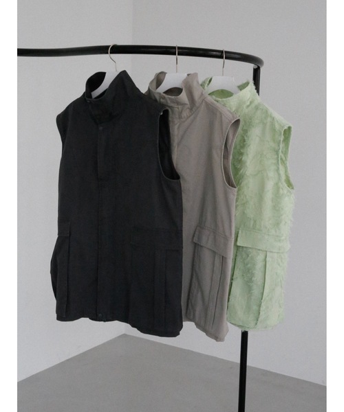 Katrin TOKYO(カトリーントーキョー)の「stand collar vest(ベスト・レディース・グリーン/グレー系/チャコールグレー・XS/FREE)」の19枚目の写真