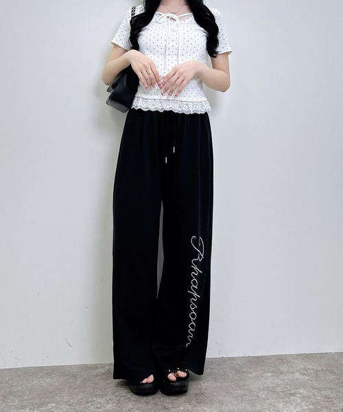 INGNI(イング)の「【WEB限定】レース出しリボン付ドット半袖リブトップス(Tシャツ/カットソー・レディース・ブラック×ホワイト/ホワイト×ブラック・M)」の11枚目の写真