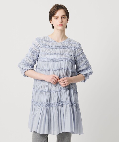Pheeta(フィータ)の「【一部別注】<Pheeta>Billie チュニックブラウス / 015C-40(シャツ/ブラウス・レディース・ライラック/ダークブラウン/ライトブルー/ネイビー/ホワイト・FREE)」の4枚目の写真