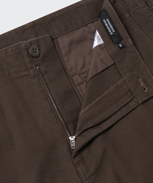 MUSINSA STANDARD（ムシンサスタンダード）の「ベージュサテンテーパードオフィサーパンツ[ブラウン]（その他パンツ・メンズ・その他・26/27/28/29/30/31/32/33/34/36/38/40）」の7枚目の写真