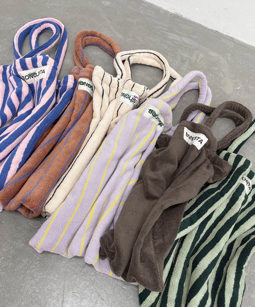 BONGUSTA(ボングスタ)の「《追加 / 一部カラーWEB限定》BONGUSTA/ボングスタ STRIPED トートバッグ(トートバッグ・レディース・パープル/ネイビー/アイボリー/チョコ/モスグリーン/ブラウン・FREE)」の10枚目の写真