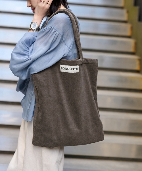 BONGUSTA(ボングスタ)の「《追加 / 一部カラーWEB限定》BONGUSTA/ボングスタ STRIPED トートバッグ(トートバッグ・レディース・パープル/ネイビー/アイボリー/チョコ/モスグリーン/ブラウン・FREE)」の19枚目の写真