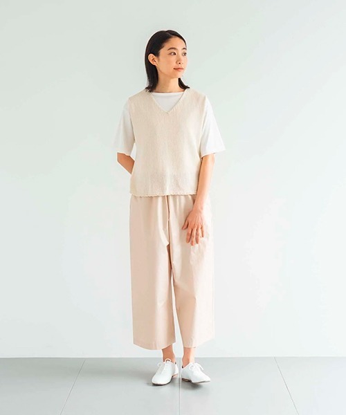 セール】ポリエステルコットンのワイドクロップドパンツ（その他パンツ
