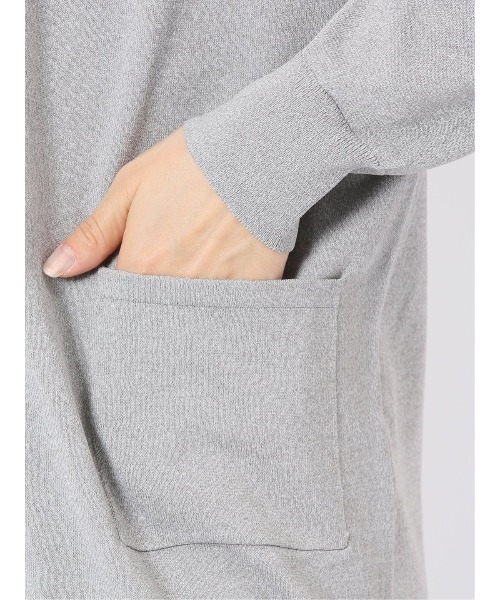 m.f.editorial(エムエフエディトリアル)の「【ストレッチ 接触冷感 UVカット 毛玉防止 ウォッシャブル】m.f.エディトリアル レディース 快適機能 ポケット付き ロング ニット カーディガン(カーディガン/ボレロ・レディース・ブラック/グレー・LARGE/MEDIUM)」の12枚目の写真