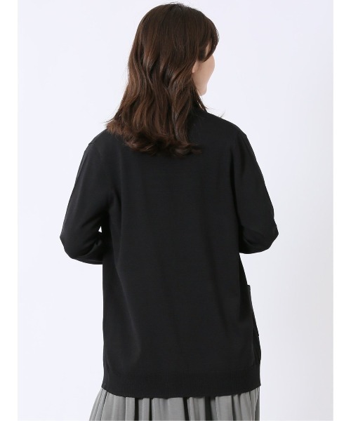 m.f.editorial(エムエフエディトリアル)の「【ストレッチ 接触冷感 UVカット 毛玉防止 ウォッシャブル】m.f.エディトリアル レディース 快適機能 ポケット付き ロング ニット カーディガン(カーディガン/ボレロ・レディース・ブラック/グレー・LARGE/MEDIUM)」の15枚目の写真