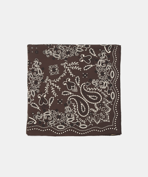 FRAMeWORK（フレームワーク）の「manipuri/マニプリ シルク65 KALEIDO BANDANA(ブラウン)（バンダナ/スカーフ・レディース・ブラウン・FREE）」の3枚目の写真