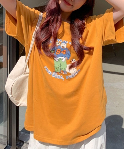 Flugge(フラッジー)の「イラストプリント半袖Tシャツ(Tシャツ/カットソー・レディース・ホワイト/オレンジ・LARGE/MEDIUM)」の12枚目の写真