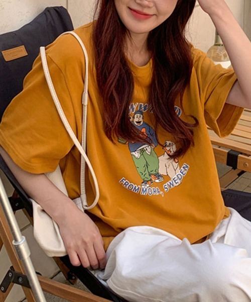 Flugge(フラッジー)の「イラストプリント半袖Tシャツ(Tシャツ/カットソー・レディース・ホワイト/オレンジ・LARGE/MEDIUM)」の13枚目の写真