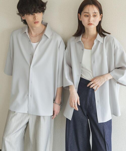 SENSE OF PLACE by URBAN RESEARCH（センスオブプレイスバイアーバンリサーチ）の「『ユニセックス』エクストラルーズショートスリーブシャツ（シャツ/ブラウス・メンズ・ライトグレー/チャコールグレー/ブラウン/ミント・MEDIUM/LARGE）」の20枚目の写真
