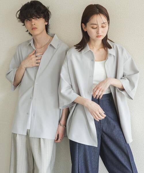 SENSE OF PLACE by URBAN RESEARCH（センスオブプレイスバイアーバンリサーチ）の「『ユニセックス』エクストラルーズショートスリーブシャツ（シャツ/ブラウス・メンズ・ライトグレー/チャコールグレー/ブラウン/ミント・MEDIUM/LARGE）」の21枚目の写真