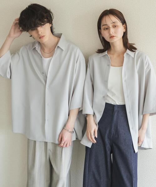 SENSE OF PLACE by URBAN RESEARCH（センスオブプレイスバイアーバンリサーチ）の「『ユニセックス』エクストラルーズショートスリーブシャツ（シャツ/ブラウス・メンズ・ライトグレー/チャコールグレー/ブラウン/ミント・MEDIUM/LARGE）」の22枚目の写真
