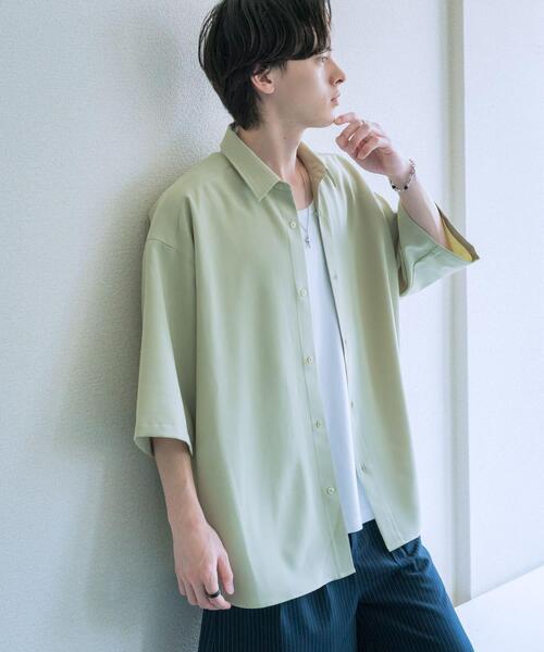 SENSE OF PLACE by URBAN RESEARCH（センスオブプレイスバイアーバンリサーチ）の「『ユニセックス』エクストラルーズショートスリーブシャツ（シャツ/ブラウス・メンズ・ライトグレー/チャコールグレー/ブラウン/ミント・MEDIUM/LARGE）」の5枚目の写真