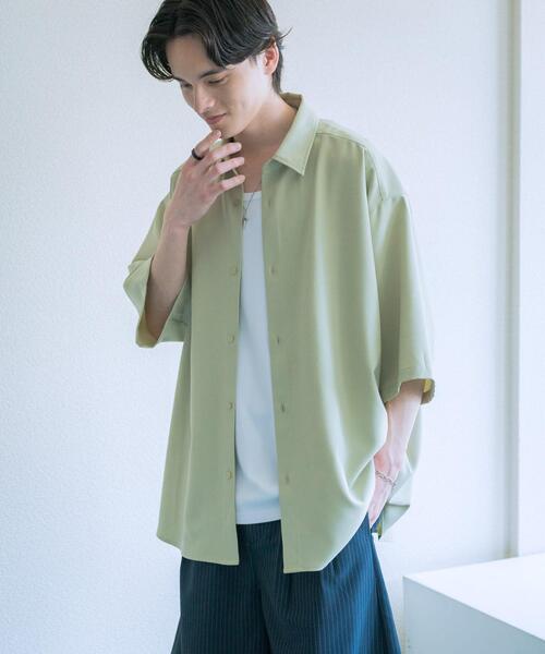 SENSE OF PLACE by URBAN RESEARCH（センスオブプレイスバイアーバンリサーチ）の「『ユニセックス』エクストラルーズショートスリーブシャツ（シャツ/ブラウス・メンズ・ライトグレー/チャコールグレー/ブラウン/ミント・MEDIUM/LARGE）」の7枚目の写真