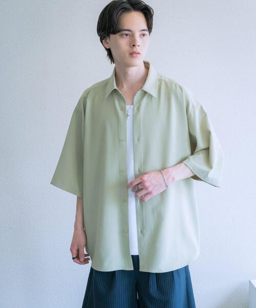 SENSE OF PLACE by URBAN RESEARCH（センスオブプレイスバイアーバンリサーチ）の「『ユニセックス』エクストラルーズショートスリーブシャツ（シャツ/ブラウス・メンズ・ライトグレー/チャコールグレー/ブラウン/ミント・MEDIUM/LARGE）」の9枚目の写真