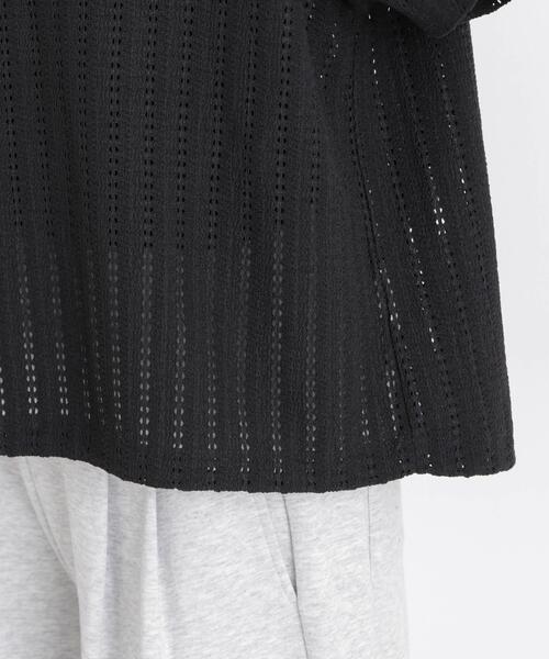 NANO universe(ナノユニバース)の「カットジャガードドロストヘムトップス(Tシャツ/カットソー・レディース・ブラック/アイボリー/ベージュ・FREE)」の10枚目の写真