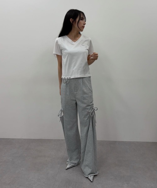 SMILE LAND(スマイルランド)の「【maryさんコラボ】サイドカットアウトシャーリングスウェットパンツ<大きいサイズ有>(その他パンツ・レディース・ブラック/グレー・3L/LL/L/M)」の14枚目の写真
