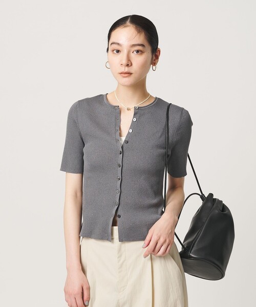 BEAUTY&YOUTH UNITED ARROWS(ビューティーアンドユースユナイテッドアローズ)の「スパンコール ハーフスリーブ 2WAYカーディガン ウォッシャブル(カーディガン/ボレロ・レディース・シャーベット/オフホワイト/ダークグレー・FREE)」の3枚目の写真