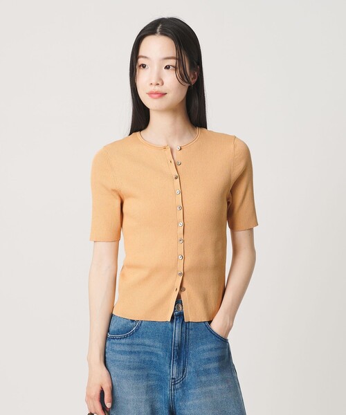 BEAUTY&YOUTH UNITED ARROWS(ビューティーアンドユースユナイテッドアローズ)の「スパンコール ハーフスリーブ 2WAYカーディガン ウォッシャブル(カーディガン/ボレロ・レディース・シャーベット/オフホワイト/ダークグレー・FREE)」の4枚目の写真