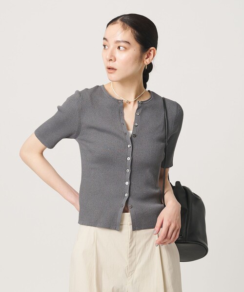 BEAUTY&YOUTH UNITED ARROWS(ビューティーアンドユースユナイテッドアローズ)の「スパンコール ハーフスリーブ 2WAYカーディガン ウォッシャブル(カーディガン/ボレロ・レディース・シャーベット/オフホワイト/ダークグレー・FREE)」の9枚目の写真