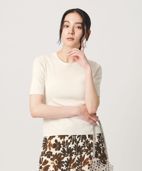 BEAUTY&YOUTH UNITED ARROWS(ビューティーアンドユースユナイテッドアローズ)の「スパンコール ハーフスリーブ 2WAYカーディガン ウォッシャブル(カーディガン/ボレロ・レディース・シャーベット/オフホワイト/ダークグレー・FREE)」の12枚目の写真
