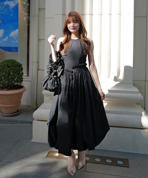 EIMY ISTOIRE(エイミーイストワール)の「LYRA DRESS(ワンピース・レディース・ブラック/ホワイト/ベージュ・36/38/34)」の5枚目の写真