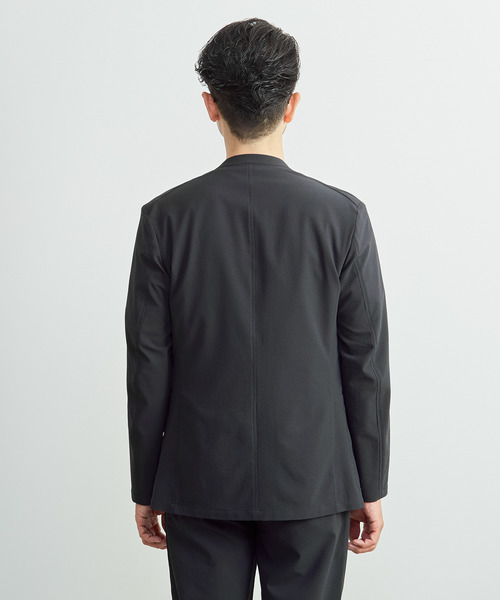 MEN'S MELROSE(メンズメルローズ)の「ソロテックスサッカーイージーノーカラージャケット(セットアップ可)(ノーカラージャケット・メンズ・ネイビー/グレー・2/5/3/4)」の5枚目の写真