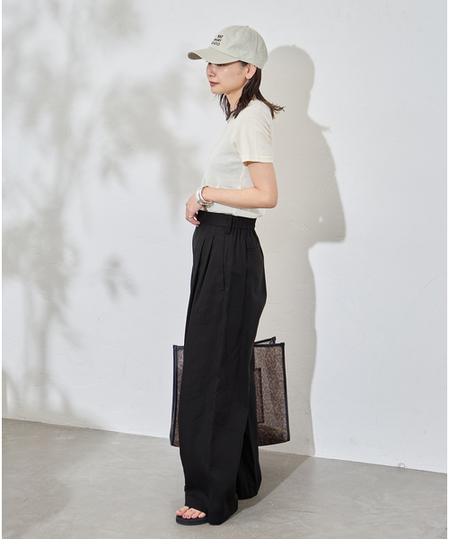 JOURNAL STANDARD(ジャーナルスタンダード)の「リネンライクロングスラブパンツ(その他パンツ・レディース・ブラック/ベージュ・38/36)」の21枚目の写真