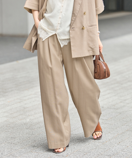 JOURNAL STANDARD(ジャーナルスタンダード)の「リネンライクロングスラブパンツ(その他パンツ・レディース・ブラック/ベージュ・38/36)」の4枚目の写真
