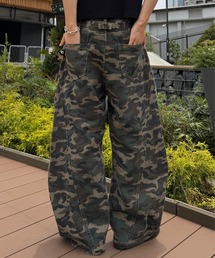 ADAMASTE(�A�_�}�X�g)��Vintage Like Camouflage Wide Pants - ���B���e�[�W���C�N�J���t���[�W�����C�h�p���c(�f�j���p���c)