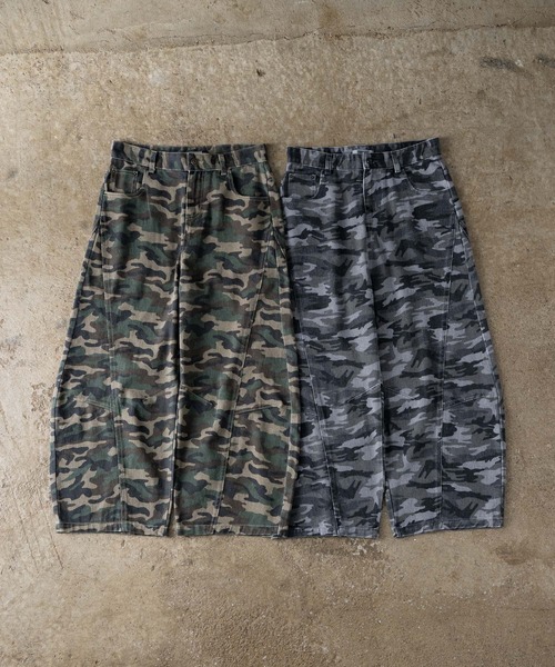 ADAMASTE(アダマスト)の「Vintage Like Camouflage Wide Pants - ヴィンテージライクカモフラージュワイドパンツ(デニムパンツ・メンズ・カーキ/ブラック・SMALL/MEDIUM/LARGE)」の18枚目の写真