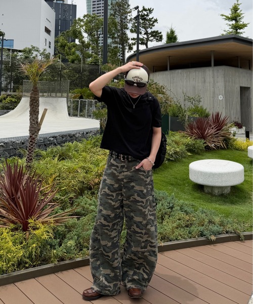 ADAMASTE(アダマスト)の「Vintage Like Camouflage Wide Pants - ヴィンテージライクカモフラージュワイドパンツ(デニムパンツ・メンズ・カーキ/ブラック・SMALL/MEDIUM/LARGE)」の7枚目の写真