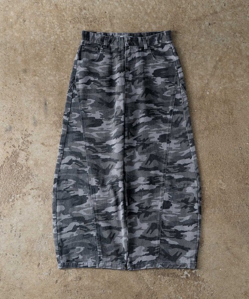 ADAMASTE(アダマスト)の「Vintage Like Camouflage Wide Pants - ヴィンテージライクカモフラージュワイドパンツ(デニムパンツ・メンズ・カーキ/ブラック・SMALL/MEDIUM/LARGE)」の12枚目の写真