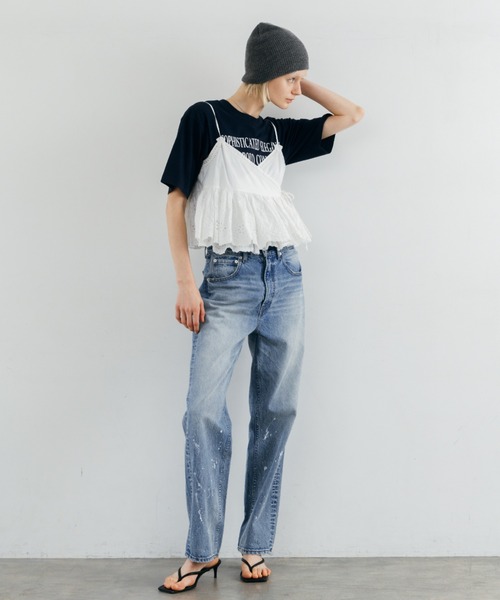CREDONA（クレドナ）の「LACE PATCHWORK TOPS/レースパッチワークトップス（Tシャツ/カットソー・レディース・ホワイト/ブラック・FREE）」の16枚目の写真