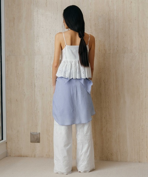 CREDONA（クレドナ）の「LACE PATCHWORK TOPS/レースパッチワークトップス（Tシャツ/カットソー・レディース・ホワイト/ブラック・FREE）」の13枚目の写真
