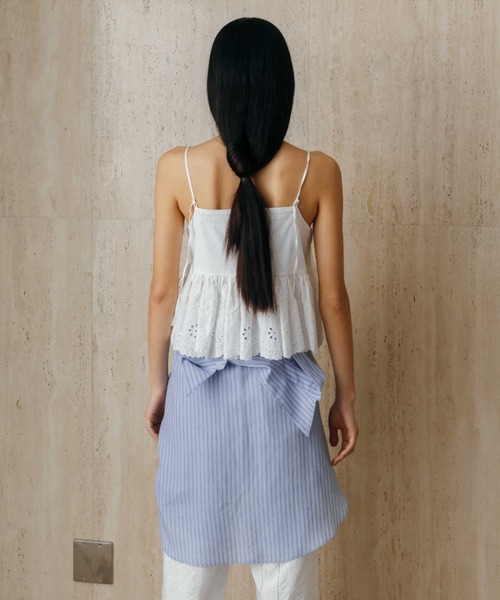 CREDONA（クレドナ）の「LACE PATCHWORK TOPS/レースパッチワークトップス（Tシャツ/カットソー・レディース・ホワイト/ブラック・FREE）」の10枚目の写真