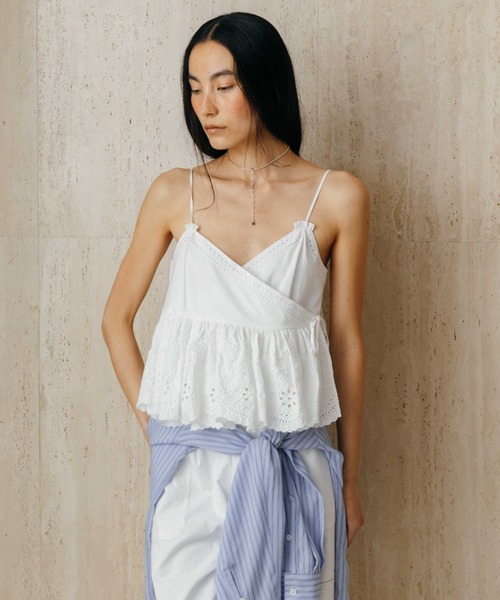 CREDONA（クレドナ）の「LACE PATCHWORK TOPS/レースパッチワークトップス（Tシャツ/カットソー・レディース・ホワイト/ブラック・FREE）」の9枚目の写真