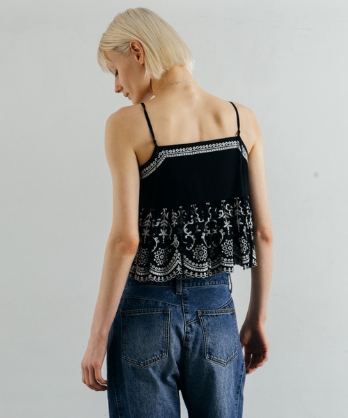 CREDONA（クレドナ）の「LACE PATCHWORK TOPS/レースパッチワークトップス（Tシャツ/カットソー・レディース・ホワイト/ブラック・FREE）」の18枚目の写真