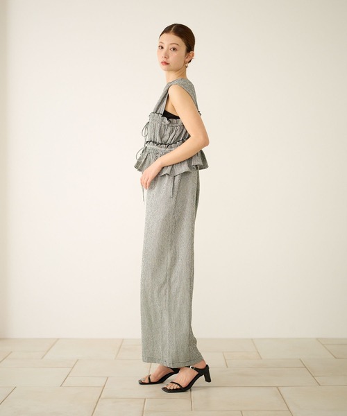 BAYFLOW（ベイフロー）の「チェックシャーリングサロペ（サロペット/オーバーオール・レディース・ブルー/ブラック・SMALL/MEDIUM）」の7枚目の写真
