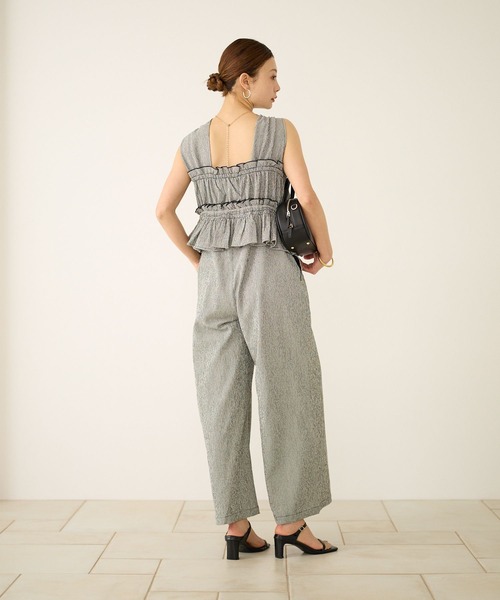 BAYFLOW（ベイフロー）の「チェックシャーリングサロペ（サロペット/オーバーオール・レディース・ブルー/ブラック・SMALL/MEDIUM）」の8枚目の写真