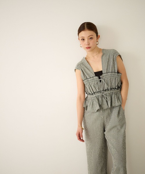 BAYFLOW（ベイフロー）の「チェックシャーリングサロペ（サロペット/オーバーオール・レディース・ブルー/ブラック・SMALL/MEDIUM）」の15枚目の写真